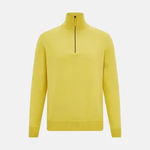 Canary Yellow Half-Zip Cashmere Jumper