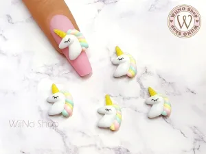 Marshmallow Unicorn 3D Handmade Nail Art Charm - 2 pcs