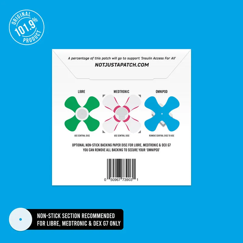 Not Just a Patch X-Patch for all CGM's and Insulin pumps - Pack of 20